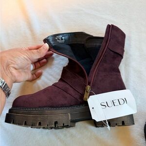 Women's Plum Combat Boots